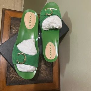 Coach Green Sandals